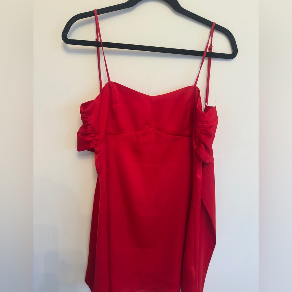 Elegant Red Spaghetti Strap Dress